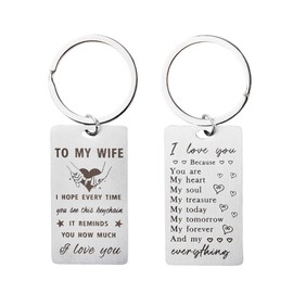 Wife Valentines Day Gifts for Wife Keychain Gifts for Her Wife Anniversary Bday Gifts for Wifey Valentine's Day Gifts for Wife I Love You Gifts for Her Wife Keyring Gift for Wife Birthday Gifts