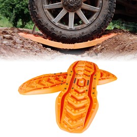 I1MOTOR Orange Recovery Boards Tire Traction Mats With Storage Bag, Assist Off-Road Trapped Vehicles To Escape, Mud, Snow And Climbing Obstacles, Car Extraction Accessories, 42.13"x13.98"x2.36",2pcs
