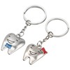 TRIXES Silver His and Hers Teeth Keyrings - Cute Couple
