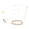 Beige 3Pin Connector Headset Microphone with Capacitance Head for bodypack