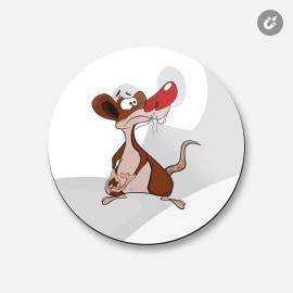 Unbranded Sad Mouse Animal | 4'' X 4'' Round Decorative Magnet