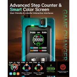 Dog Shock Collar for 2 Dogs 4200FT: Innovative Step Counter & Smart Color Screen Dog Training Collar with Remote 5 Modes, IP67 Waterproof Rechargeable Ecollars for Large Medium Small Dogs
