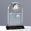 Ornalrist 40th Wedding Anniversary Glass Quartz Clock Gifts for Couple