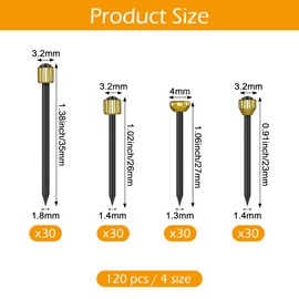 120 Pcs Nails for Hanging Pictures, 4 Styles Reusable Picture Frame Nails Picture Hangers Wall Tacks, Picture Nails for Walls, Metal Head Hanging Pins Nail Hook Pins for Hanging Photo Frame