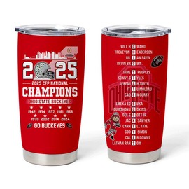 Ohio State National Champions Tumbler, Game Day Tumbler, Gift For Ohio State Fans GL1SVC - Size: 20oz