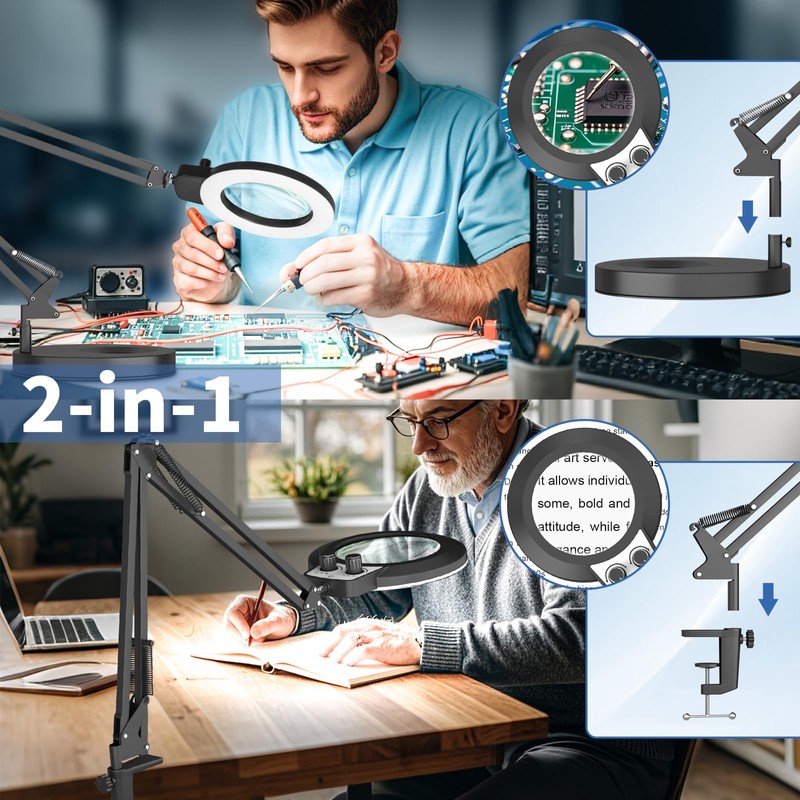 12X Magnifying Glass with Light Hands Free, 2026 New Upgrade