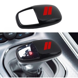 Unifizz Car Gear Shift Knob Head Cover Trim for Dodge Charger Challenger Accessories 2015-2022 Durango 2016-2023 ABS Interior Shell Insert Decoration Protector Shifter Cover (Red Trim)