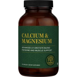 Global Healing Calcium and Magnesium Orotate - Bone Strength Supplement for Women and Men - Helps Support Strong Teeth and Cardiovascular Health for Normal Muscle Function - 120 Capsules