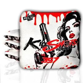 Killshots Cornhole | 357 Series | Limited Edition | ACL Pro Certified Cornhole Bags | Premium Quality | Dual-Speed | Durable & Weather Resistant | Set of 4 Bags (Lady Lead)