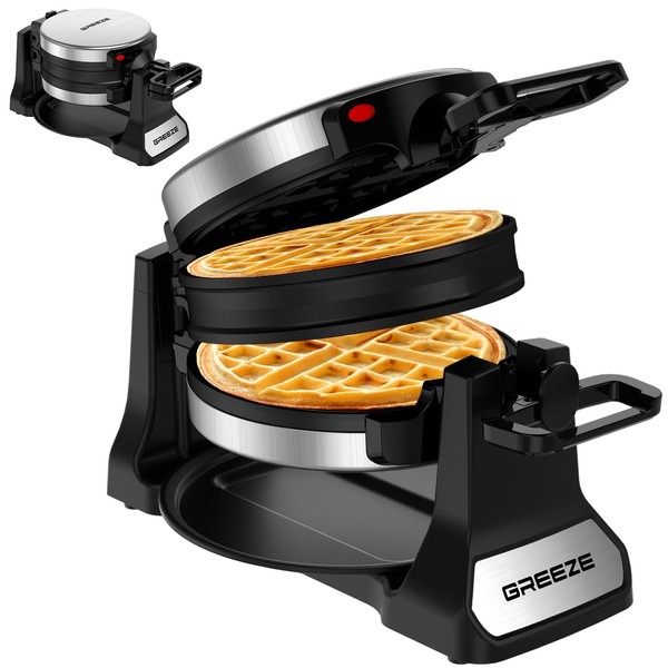 Waffle Maker, Double Belgian Waffle Maker 180°Flip, 1400W Waffle Iron