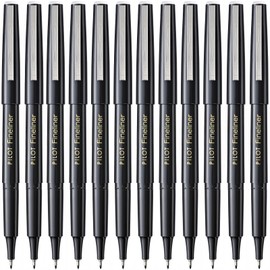 Pilot Fineliner Pen SWPPF 1.2mm Tip - Black - Pack of 12