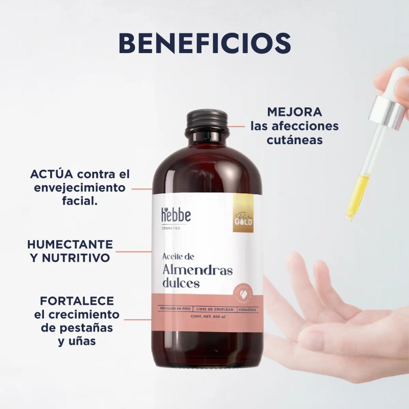 Aceite De Almendras Dulces, Uso Cosmético, Ideal para piel cabello