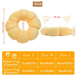 NABO Pet Collar Cat Cone Adjustable Recovery Collar After Surgery Elizabeth Circle for Cats and Small Dogs, Sunflower Large Size