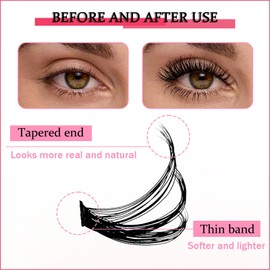 Individual Eyelashes 570 Pieces, 30-40-50-60-80-100D Cluster Lashes Kit, DIY Eye Lashes, Fluffy Russian Eyelashes Extensions Curly & Durable Eyelash Clusters For Women (8-16mm Mix)