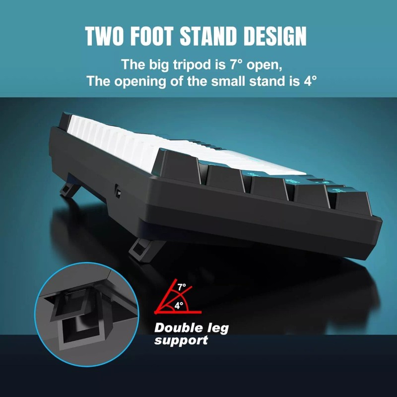 Snpurdiri 60% Wired Mechanical Gaming Keyboard (Black-White, Brown Switches)