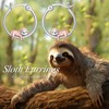 SHAOAN 925 Sterling Silver Sloth Hoop Earrings for Women Cute