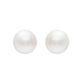 Finecraft 9mm White Freshwater Cultured Pearl Stud Earrings in 14K Yellow Gold