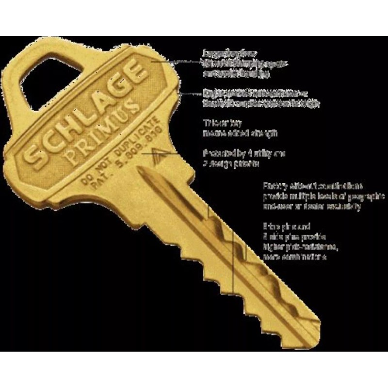 SCHLAGE EVEREST PRIMUS CUT KEY TO EXISTING CUSTOMERS ONLY -