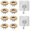 8Pcs Brass Sink Overflow Trim Ring with 2 Adhesive Hook,Brass