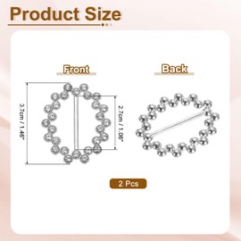 uxcell 2pcs Silk Scarf Ring Clip, Rhinestone Round Small T-Shirt Ties Clips Kit Clothes Corner Knotted Button Waist Buckle Wrap Holder for Women Shawl Shirts Clothing, Silver