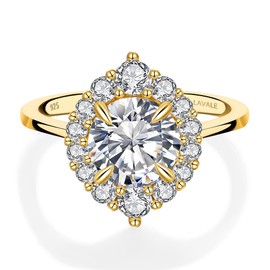 1.2 Carat Moissanite Wedding Bands for Women, Brilliant D Color VVS1 Clarity Lab Created Diamond Promise Ring 18K White Yellow Gold Plated Eternity Wedding Ring 4-Prong Moissanite Engagement Ring for Women, 9, Precious Metal, Moissanite