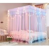 Mengersi Gray Canopy Bed Curtains Mosquito Net Bed Drapes for