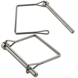 2 Pack Extended Square Safety Coupler Pin 1/4" x 2-3/4"(6.3mm x 70mm), Full Marine Grade 316 Stainless Steel Heavy Duty Shaft Locking Pin