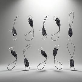 10Pcs/lot Black Detachable Buckle Mobile Phone Accessories Pendant Buckle Small Sling Anti-Lost Lanyard Cords Hanging Head Keychains Hooks, Fasteners