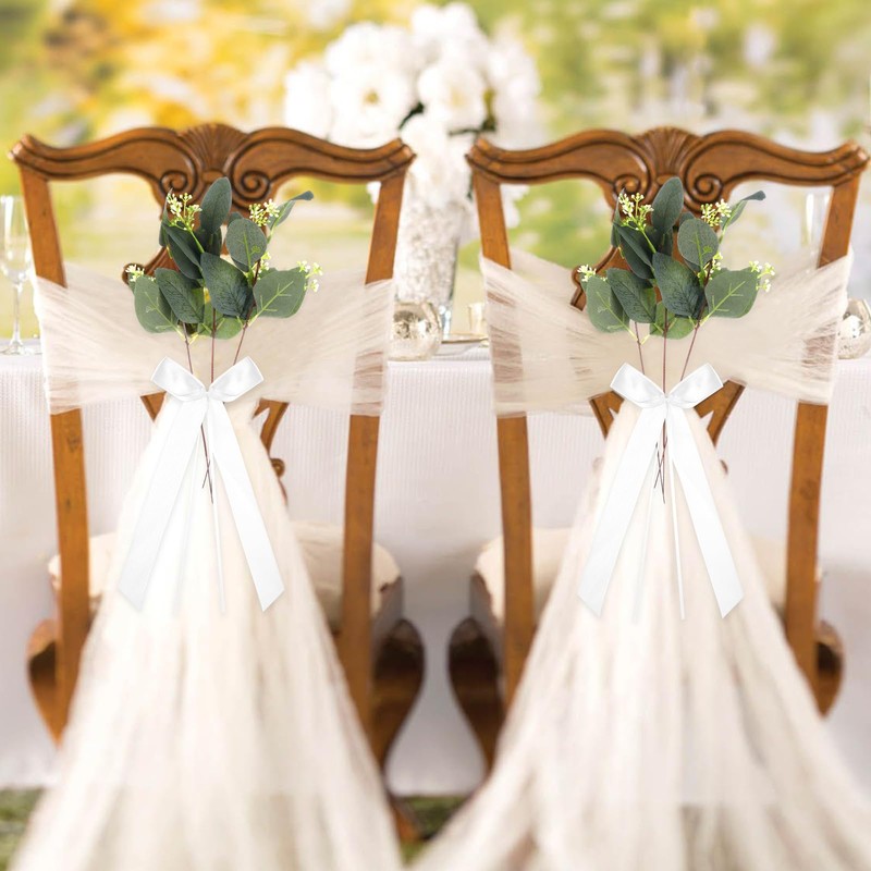 24 Sets Wedding Aisle Decorations for Ceremony Set Wedding Chair