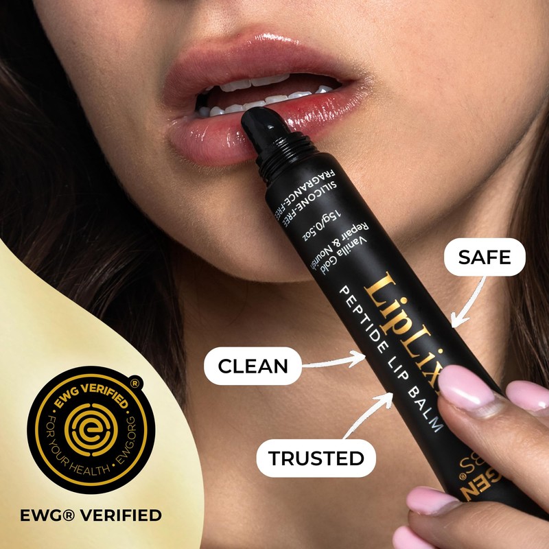 LipLixir Non Toxic Peptide Lip Balm – Organic, EWG® VERIFIED,