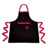 Ragged Rose Kitchen Apron, cotton, Black with Pink, Unisex