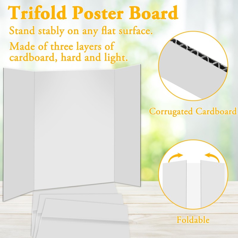 AKONEGE 3Pcs Small Trifold Poster Board, 21 x 14 inches