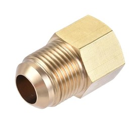 Recogwood Brass Tube Fitting, 1/2 SAE Flare Male, 3/8 SAE Female, Straight Coupling Adapter Brass, Tube Adapter Connector for Air Conditioning and Refrigeration