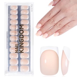 GZMAYUEN Nails, White Press On Nails, 32 Pieces, 16 Sizes, Short Square Nude Fake Nails for Women, Girls, Nail Extensions