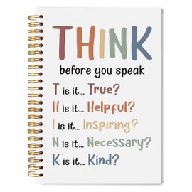 WNAGT Boho Mental Health Spiral Notebook 5.5x8.3, Mental Health Journal for Women, Think Before You Speak Educational Notebooks for Note Taking, Therapy Counselor Office Must Haves