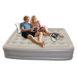 Air Mattress with Built in Pump, Inflatable Blow Up Mattress,Portable Mattress, Air Bed for Camping, Home and Guest, Colchone Inflable, 650lb Weight Capacity-Queen，Grey