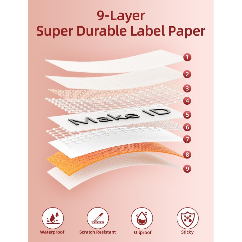 MakeID S1 PRO Genuine Label Tape, Thermal Paper Self-Adhesive Laminated