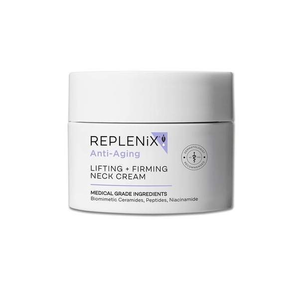Replenix Lifting + Firming Neck Cream - Rapid Wrinkle Repair, Collagen-Boosting, Regenerating Anti-Aging, Face, Neck, and Décolleté Cream, 1.7 oz
