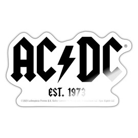 Spreadshirt AC/DC Black Logo Est. 1973 Sticker, 10 x 10 cm, White Glossy