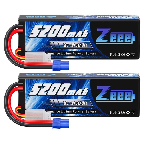Zeee 2S 5200mAh Lipo Battery 7.4V 50C Hard Case Battery