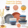 Wheat Straw Dinnerware Sets,64-Piece Plates and Bowls Sets for 8-Unbreakable,Reusable
