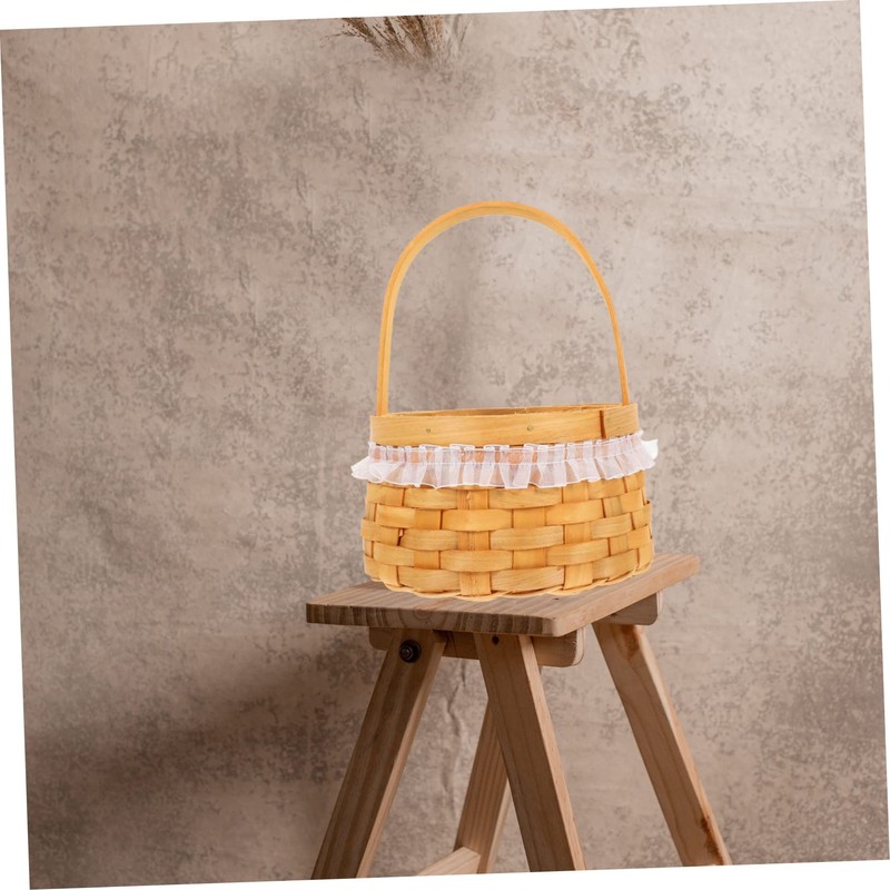 KOMBIUDA Woven Flower Arrangement Basket with Handle for Home Decor