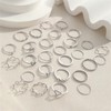 CHUANFU 28 Piece Rings Silver Set, Knuckle Rings Set for