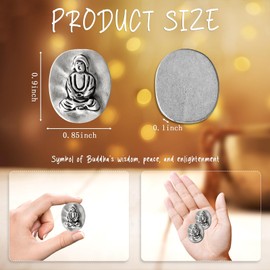 Enchanism Budda Pocket Tokens - 20 Mini Pewter Buda Coins for Good Luck, Laughing Buddha Statue Coins - Small Happy Buddha Charms - Perfect for Buddhist Rituals, Pocket Prayer, and Mindful Gifts