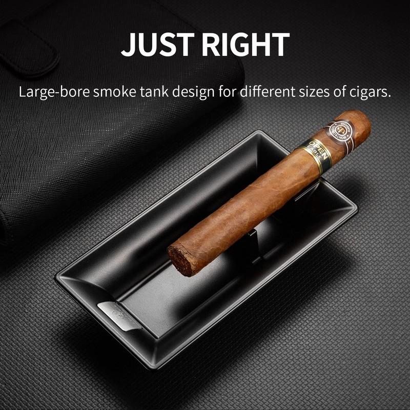 CIGARLOONG Cigar Ashtray, Vintage Large Slot Ashtray for Cigar Lovers