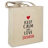 Stofftasche mit Namen Jasmin - Motiv Keep Calm - Farbe