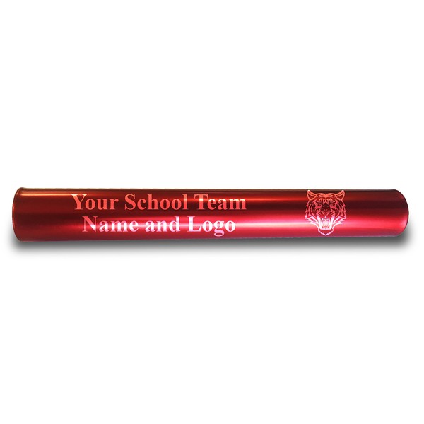 Custom Red Aluminum Track and Field Relay Baton Personalized Gift For Him, For Her, For Boys, For Girls, For Husband, For Wife, For Them, For Men, For Women, For Kid - Your Team Name and Logo Engraved