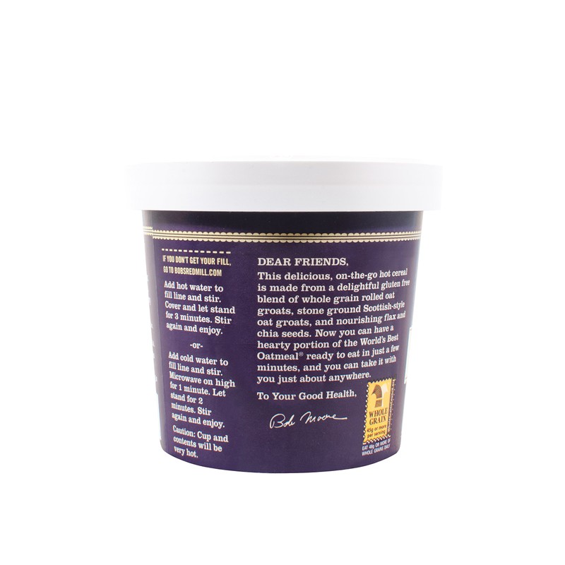 Bobs Red Mill Blueberry Hazelnut Oatmeal Cup, 2.5 Ounce (Pack