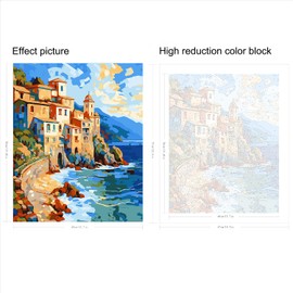 FILASLFT Paint by Numbers Landscape,Adult Paint by Number Kits on Canvas,DIY Number Painting with Brushes and Acrylic Paint for Gift Wall Decoration(20x16 Inch)