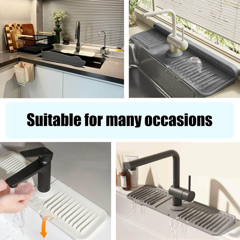 STARGAZ Silicone Faucet Mat for Kitchen Sink,Faucet Draining Mat,Sink Back